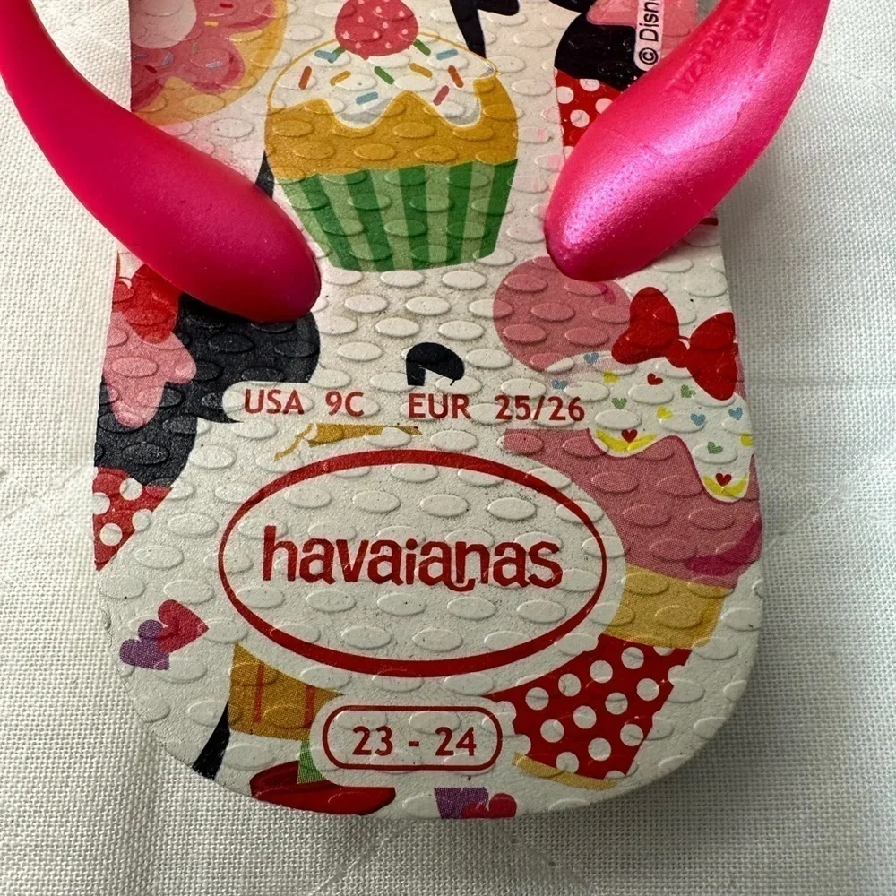 Havaianas Girls Toddler Size 9C Minnie Mouse Flip Flops Sandals Slippers